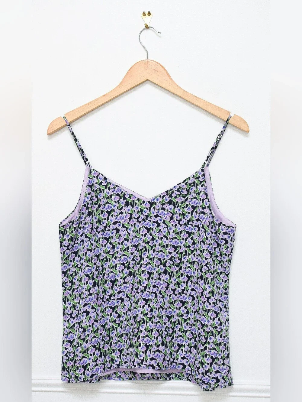 Banana Republic Floral Perfect Cami Tank Top Ditsy Lilac Purple Size S - Picture 3 of 5